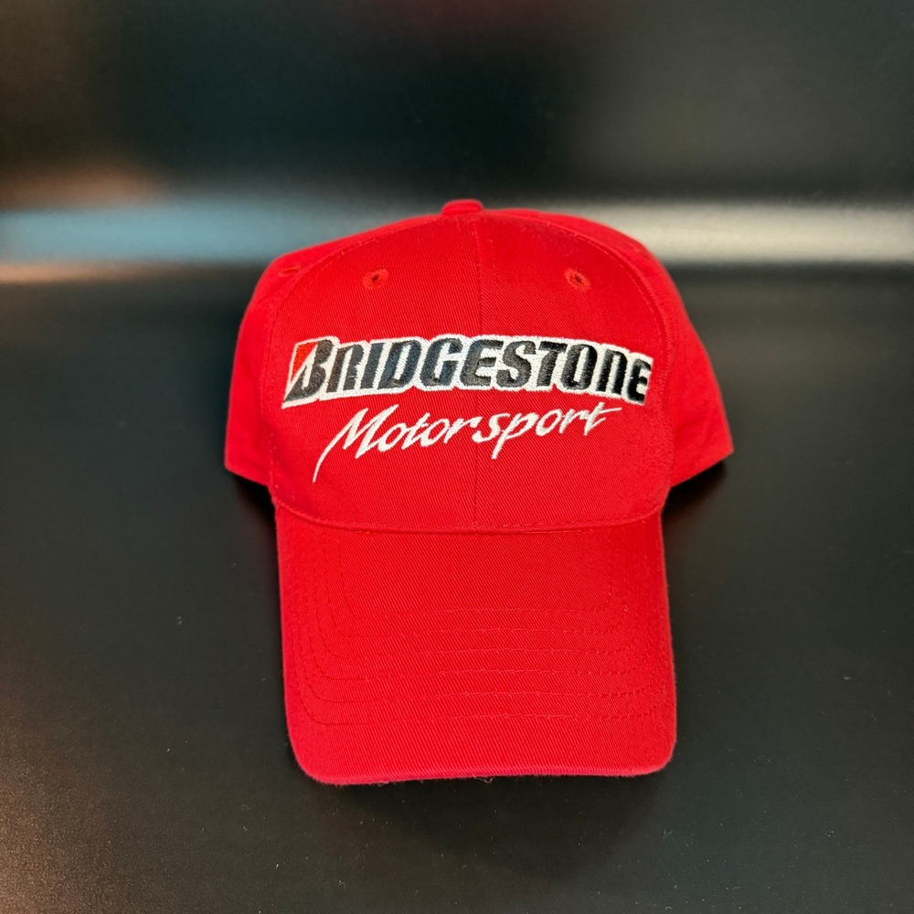 Bridgestone Motorsport Logo Red Cotton Snapback Baseball Hat Mens OSFA